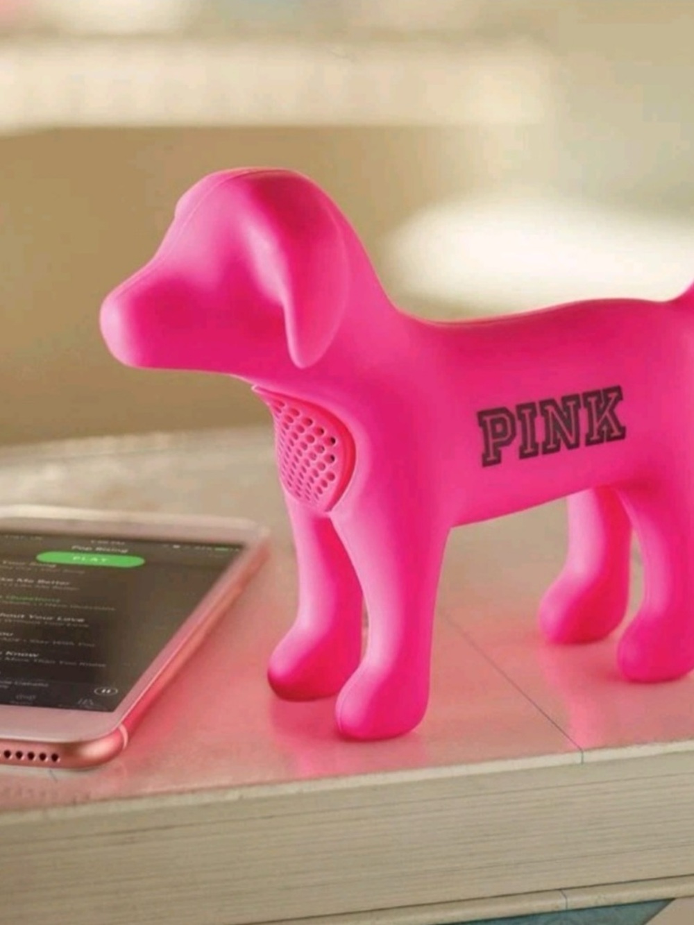 PINK Victoria's Secret Hot Pink Dog Speaker Toy